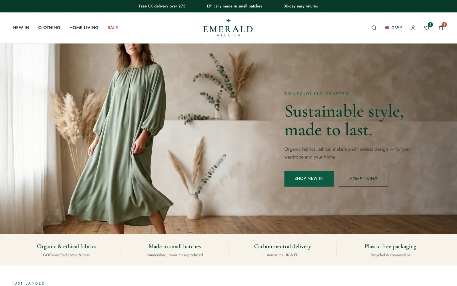 Emerald Atelier — WooCommerce Ecommerce Website